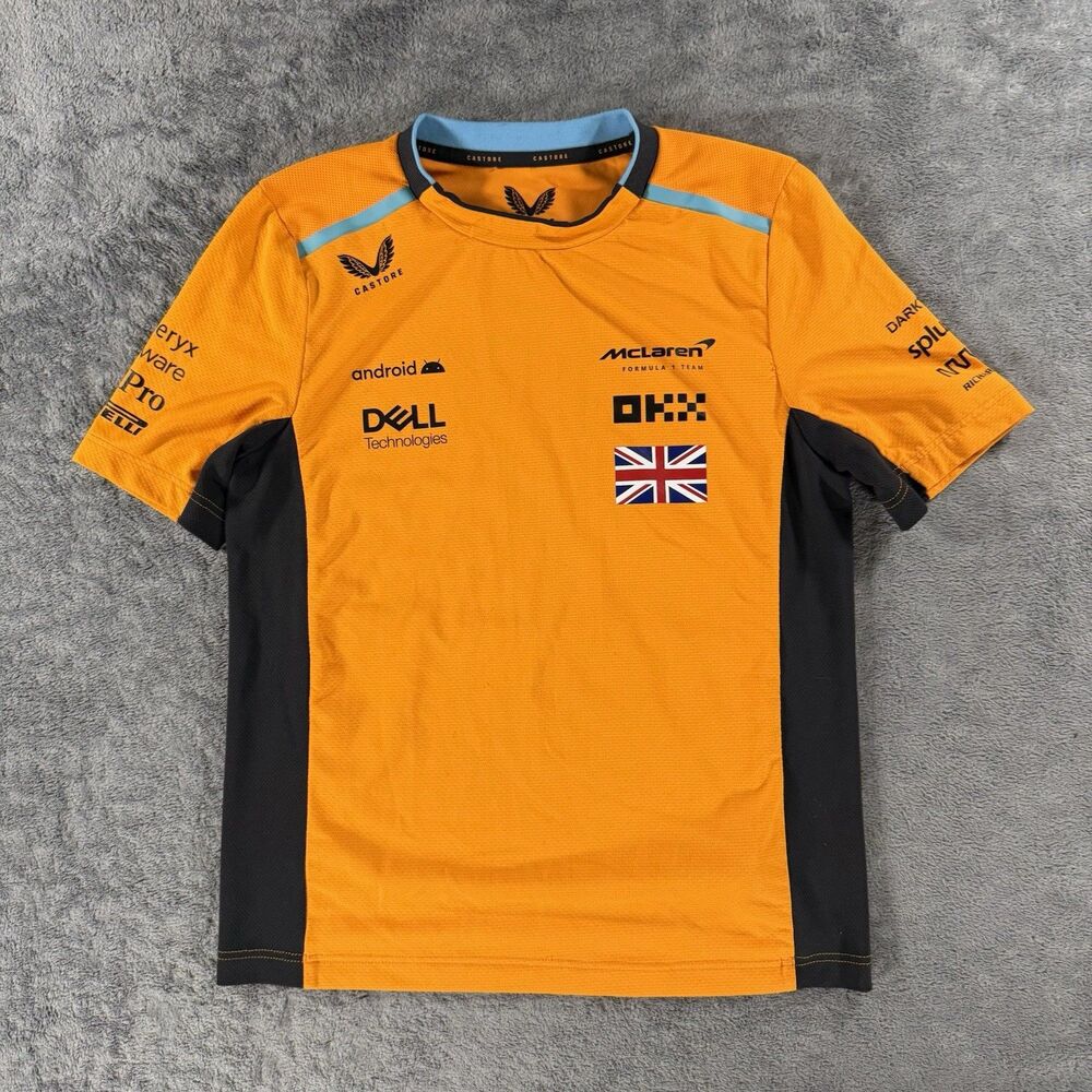 Castore McLaren Youth Medium Lando Norris #4 Orange F1 Team Jersey Shirt 2023